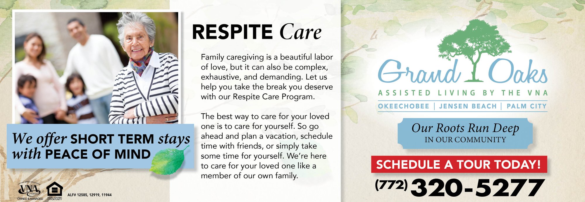 Respite Care – we offer short term stays with peace of mind. Schedule a tour at (772) 320-5277